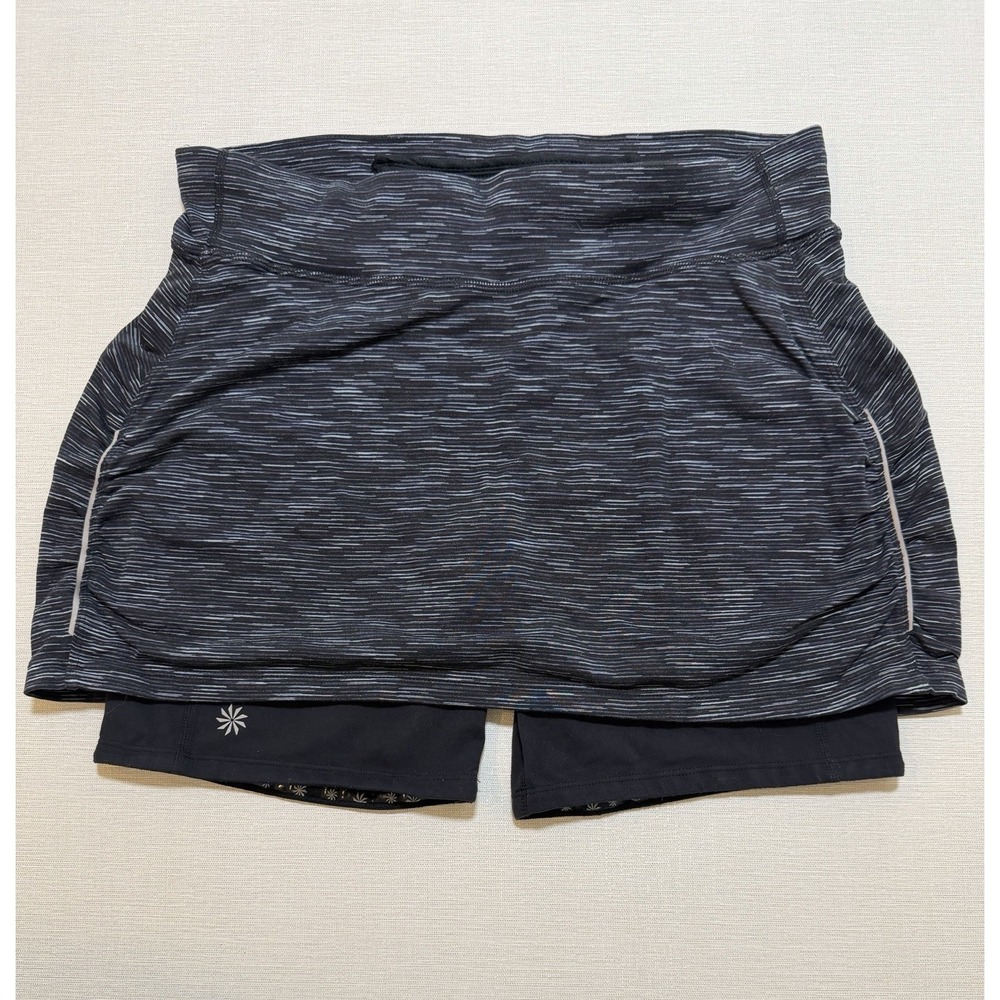 Athleta Skort Women Size Medium Black Zipped Pocket Logo Athleisure Gorpcore